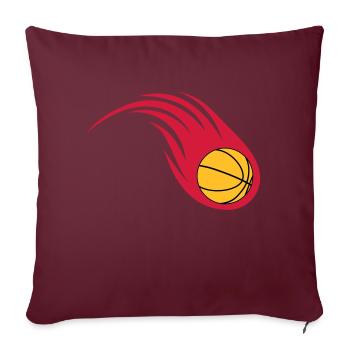 boule de feu de basket-ball - Housse de coussin décorative 45 x 45 cm - bordeaux - Devant