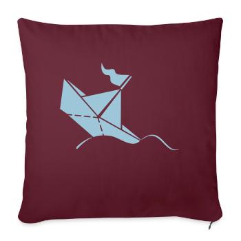 Bateau en papier coulant / en papier titanic (1c) - Housse de coussin décorative 45 x 45 cm - bordeaux - Devant