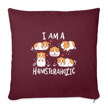 I Love Hamsters : Hamsteraholic - Housse de coussin décorative 45 x 45 cm - bordeaux - Devant