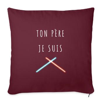 Ton père je suis - Housse de coussin décorative 45 x 45 cm - bordeaux - Devant