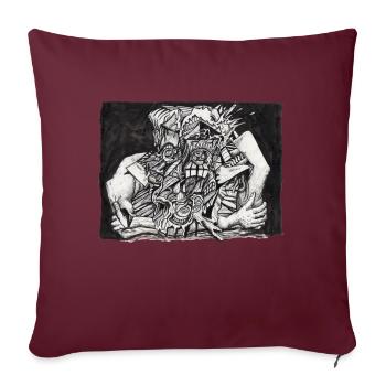 Im Griff - Sofakissenbezug 45 x 45 cm - Burgunderrot - Vorne