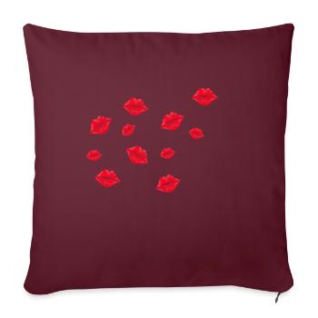Plein de bisous - Housse de coussin décorative 45 x 45 cm - bordeaux - Devant