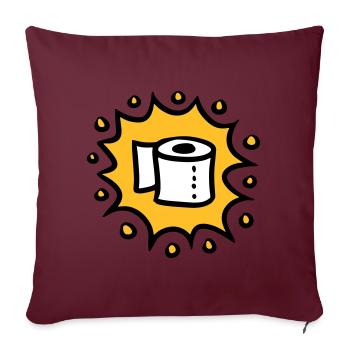 Papier toilette papier toilette papier - Housse de coussin décorative 45 x 45 cm - bordeaux - Devant