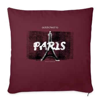 addicted to PARIS - Housse de coussin décorative 45 x 45 cm - bordeaux - Devant