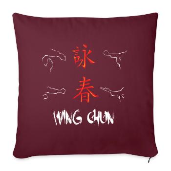 Wingtsun Wing chun Symboles chinois - Housse de coussin décorative 45 x 45 cm - bordeaux - Devant
