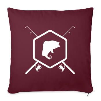Angler - Fisherman - Angelrute - Sportfischer - Sofakissenbezug 45 x 45 cm - Burgunderrot - Vorne