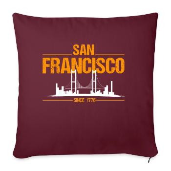san francisco Kalifornien - Sofakissenbezug 45 x 45 cm - Burgunderrot - Vorne