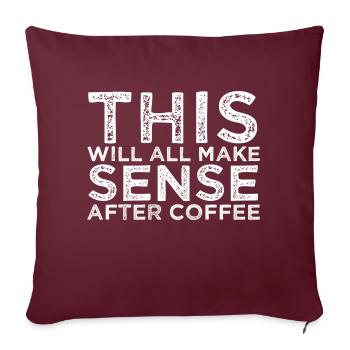 happy eeffoc coffee shop café sweat à capuche - Housse de coussin décorative 45 x 45 cm - bordeaux - Devant