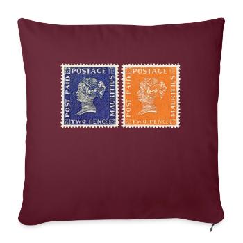 Rouge et Bleu Maurice - Housse de coussin décorative 45 x 45 cm - bordeaux - Devant