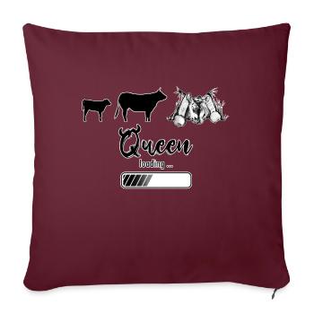 Vache d'herens, eringer, queen loading - Housse de coussin décorative 45 x 45 cm - bordeaux - Devant