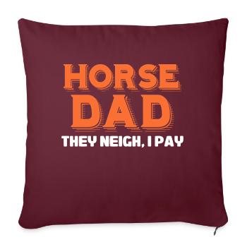 papa cheval Design pour un amateur de blagues - Housse de coussin décorative 45 x 45 cm - bordeaux - Devant