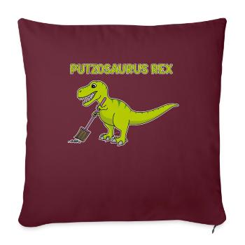 T-Rex Balai Nettoyage Putzosaurus - Housse de coussin décorative 45 x 45 cm - bordeaux - Devant