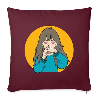 COCAINE SNIFFING ANIME GIRL - Sofakissenbezug 45 x 45 cm - Burgunderrot - Vorne