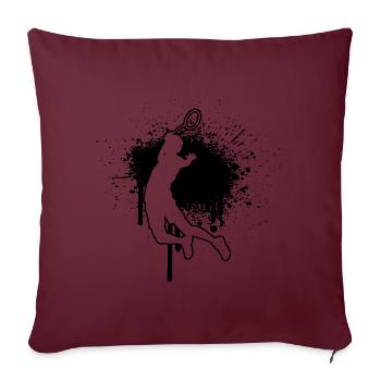 Badminton Féminin Badminton Hommes De Badminton - Housse de coussin décorative 45 x 45 cm - bordeaux - Devant
