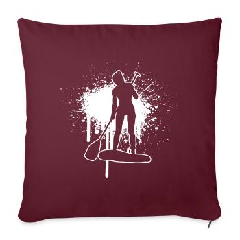 Sup Stand up Paddle Board Standup Paddleboard - Housse de coussin décorative 45 x 45 cm - bordeaux - Devant