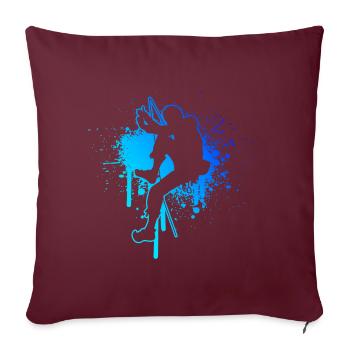 Escalade Grimpeurs Bloc Escalade - Housse de coussin décorative 45 x 45 cm - bordeaux - Devant