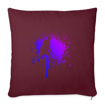 Floorball Innebandy Salibandy Jeux de floorball - Housse de coussin décorative 45 x 45 cm - bordeaux - Devant