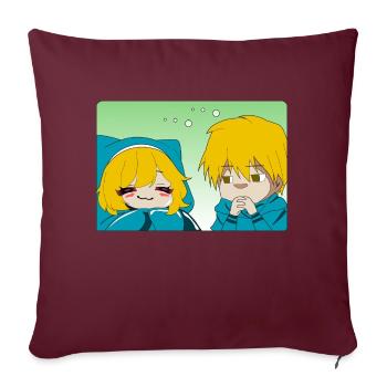 Garçon regardant sa petite amie - Housse de coussin décorative 45 x 45 cm - bordeaux - Devant