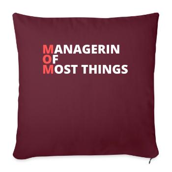 Mom - MANAGERIN OF MOST THINGS - Sofakissenbezug 45 x 45 cm - Burgunderrot - Vorne