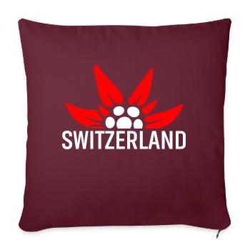 Schweizer Enzian - Sofakissenbezug 45 x 45 cm - Burgunderrot - Vorne