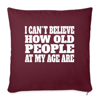 Pensioner Dad Birthday Saying Pension Start Grandpa Grandma - Sofa pillowcase 17,3'' x 17,3'' (45 x 45 cm) - burgundy - Front