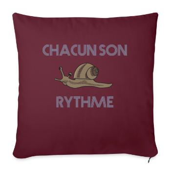 escargot - chacun son rythme - Housse de coussin décorative 45 x 45 cm - bordeaux - Devant