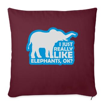 Spruch really like elephants - Sofakissenbezug 45 x 45 cm - Burgunderrot - Vorne