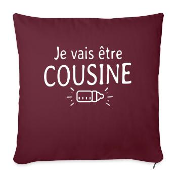 Je vais être cousine / future cousine - Housse de coussin décorative 45 x 45 cm - bordeaux - Devant