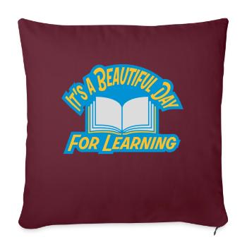 belle journée pour apprendre - Housse de coussin décorative 45 x 45 cm - bordeaux - Devant