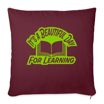 belle journée pour apprendre - Housse de coussin décorative 45 x 45 cm - bordeaux - Devant
