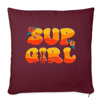 SUP Girl Stand up paddle Stand up paddle - Housse de coussin décorative 45 x 45 cm - bordeaux - Devant