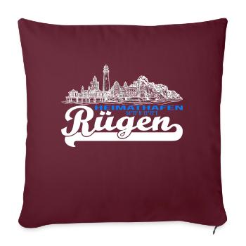 Heimathafen Rügen - Sofakissenbezug 45 x 45 cm - Burgunderrot - Vorne