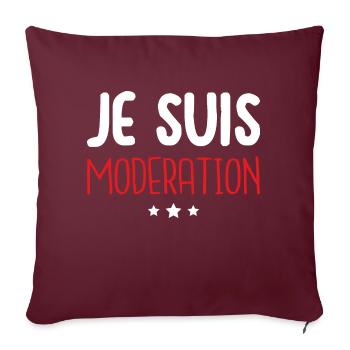 Je Bois Toujours Avec Modération - Housse de coussin décorative 45 x 45 cm - bordeaux - Devant