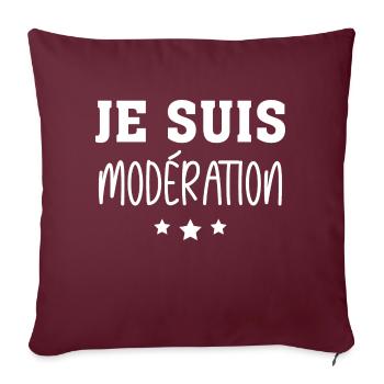 Je Suis Modération - Housse de coussin décorative 45 x 45 cm - bordeaux - Devant