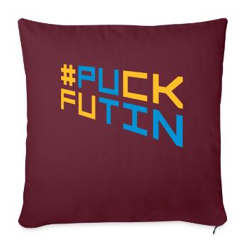 Conception du logo Puck Futin - Housse de coussin décorative 45 x 45 cm - bordeaux - Devant