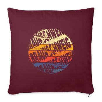 Braunschweig Allemagne Ville Vintage Rétro - Housse de coussin décorative 45 x 45 cm - bordeaux - Devant