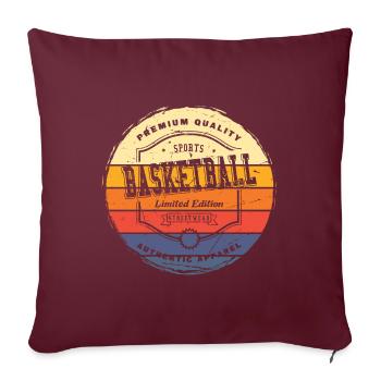 Basketball Sport Vintage Retro Bunt Basketballer - Sofakissenbezug 45 x 45 cm - Burgunderrot - Vorne