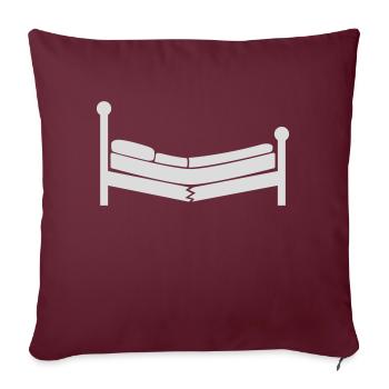 Logo clipart de lit détruit - Housse de coussin décorative 45 x 45 cm - bordeaux - Devant