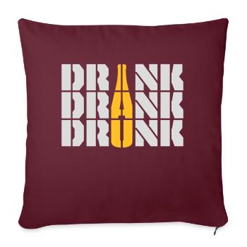 boire bu ivre citation - Housse de coussin décorative 45 x 45 cm - bordeaux - Devant