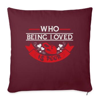QUI EST L’AMOUR EST PAUVRE - Housse de coussin décorative 45 x 45 cm - bordeaux - Devant