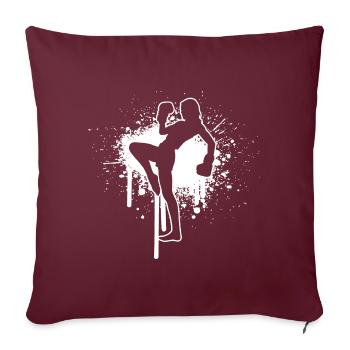 Kickboxing féminin Kickboxing masculin Boxe Boxe - Housse de coussin décorative 45 x 45 cm - bordeaux - Devant