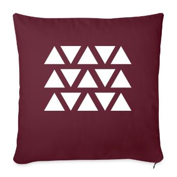 Forme géométrique triangle - Housse de coussin décorative 45 x 45 cm - bordeaux - Devant