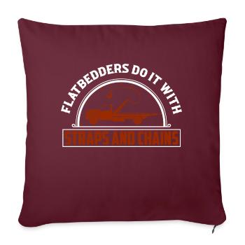 Les plate-formes le font avec des sangles et des chaînes Dépanneuse - Housse de coussin décorative 45 x 45 cm - bordeaux - Devant