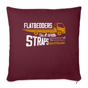 Les plate-formes le font avec des sangles et des chaînes Dépanneuse - Housse de coussin décorative 45 x 45 cm - bordeaux - Devant
