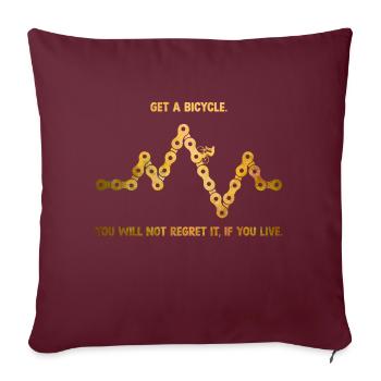 Obtenir un vélo - Housse de coussin décorative 45 x 45 cm - bordeaux - Devant
