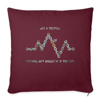 Obtenir un vélo - Housse de coussin décorative 45 x 45 cm - bordeaux - Devant