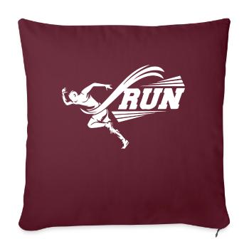 Triathlon Natation Vélo Course Marathon - Housse de coussin décorative 45 x 45 cm - bordeaux - Devant