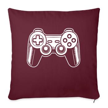Manette de jeu de jeux vidéo - Housse de coussin décorative 45 x 45 cm - bordeaux - Devant