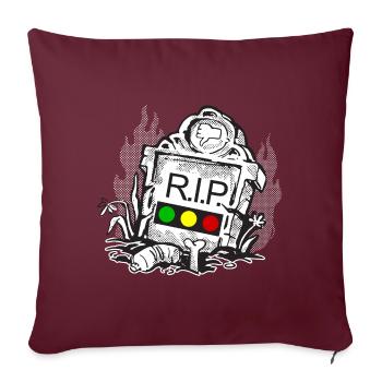 Feu tricolore reposer en toute tranquillité RIP - Housse de coussin décorative 45 x 45 cm - bordeaux - Devant