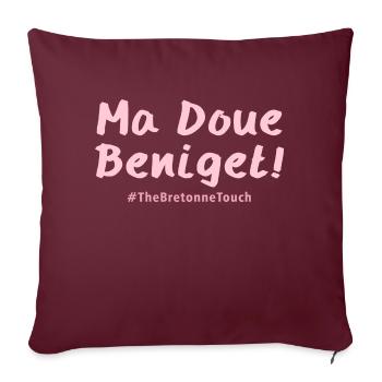 Ma doue beniget !! - Housse de coussin décorative 45 x 45 cm - bordeaux - Devant